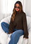 PRETTYGARDEN Womens Turtleneck Long Sleeve Sweater Fall Trendy Loose Fit Casual Tops Chunky Knit Pullover Sweaters