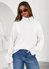 PRETTYGARDEN Womens Turtleneck Long Sleeve Sweater Fall Trendy Loose Fit Casual Tops Chunky Knit Pullover Sweaters
