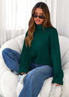 PRETTYGARDEN Womens Turtleneck Long Sleeve Sweater Fall Trendy Loose Fit Casual Tops Chunky Knit Pullover Sweaters