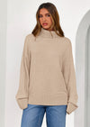 PRETTYGARDEN Womens Turtleneck Long Sleeve Sweater Fall Trendy Loose Fit Casual Tops Chunky Knit Pullover Sweaters