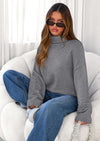 PRETTYGARDEN Womens Turtleneck Long Sleeve Sweater Fall Trendy Loose Fit Casual Tops Chunky Knit Pullover Sweaters