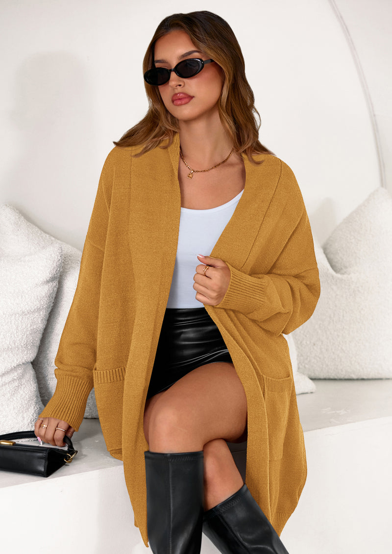 PRETTYGARDEN Women's Open Front Cardigan Long Sleeve Cozy Knit Sweaters Winter Fall Clothes Outerwear Coats
