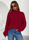 PRETTYGARDEN Womens Turtleneck Long Sleeve Sweater Fall Trendy Loose Fit Casual Tops Chunky Knit Pullover Sweaters