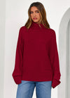 PRETTYGARDEN Womens Turtleneck Long Sleeve Sweater Fall Trendy Loose Fit Casual Tops Chunky Knit Pullover Sweaters
