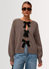 PRETTYGARDEN Cardigan Sweaters for Women Fall Bow Tie Front Long Sleeve Knit Sweater Tops Cute Going Out Outfits