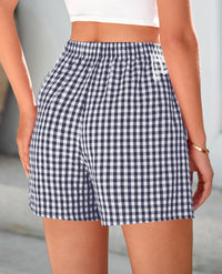 Plaid Casual Y2K Short with Pockets