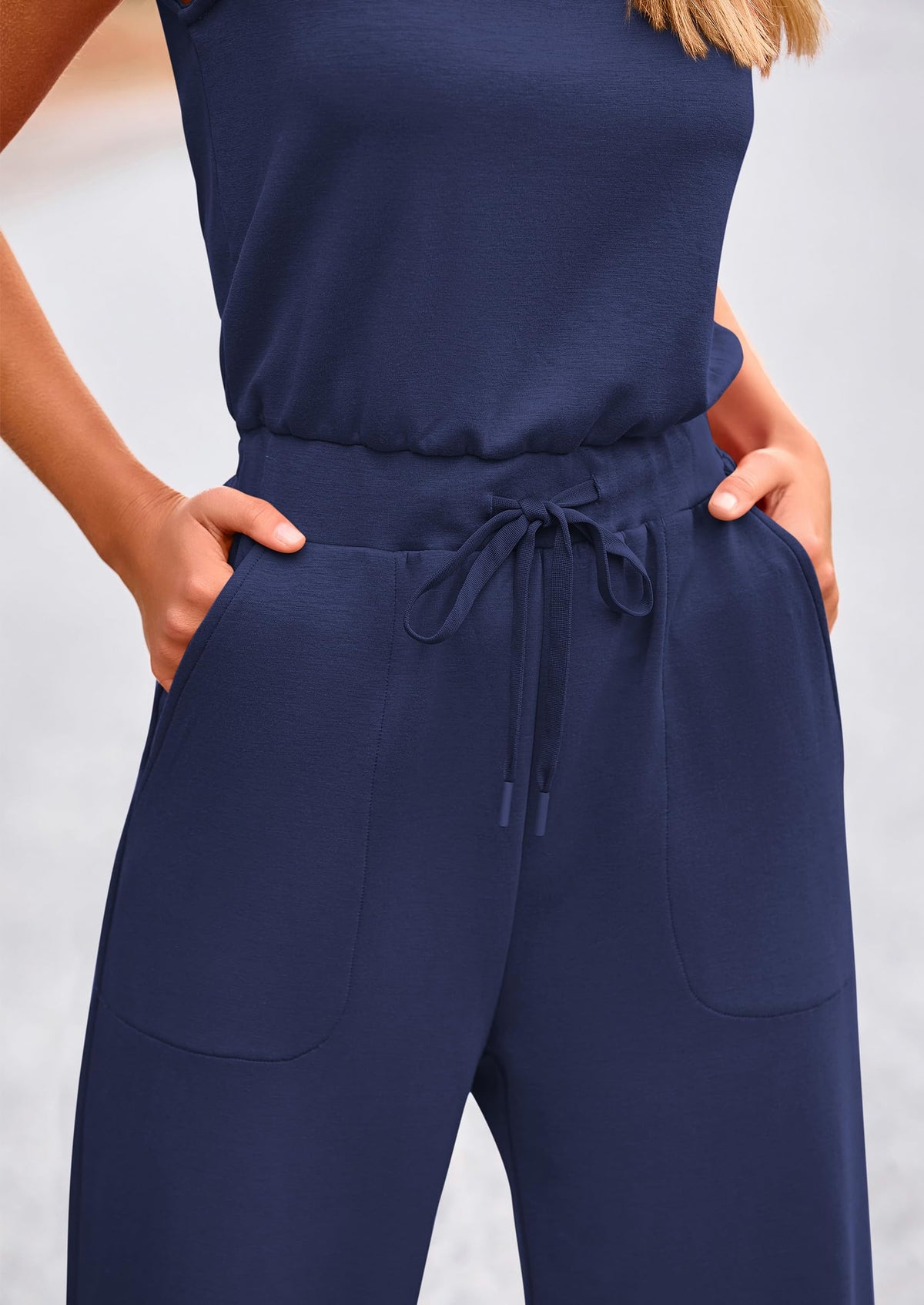 Summer One Piece Outfits Sleeveless Wide Leg Long Pants Jumpsuits