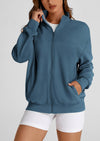 PRETTYGARDEN Women's Spring Fall Fashion Full Zip Up Sweatshirt Long Sleeve Loose Fit Trendy Casual Jacket with Pockets