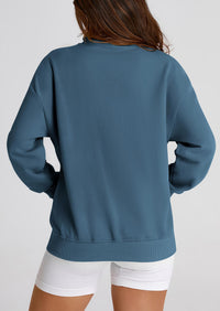 Full Zip Up Long Sleeve Loose Fit Trendy Casual Cardigan with Pockets