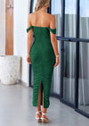 PRETTYGARDEN Womens Off The Shoulder Dress Ruched Bodycon Sleeveless Split Cocktail Party Maxi Dresses