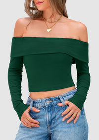 Off The Shoulder Long Sleeve Blouses