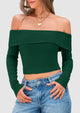 Off The Shoulder Long Sleeve Blouses