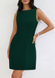 Sleeveless Boat Neck A Line Elegant Cocktail Party Mini Dresses