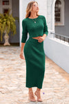 PRETTYGARDEN Women's Spring Fall 2 Piece Sweater Set Rib Knit Long Sleeve Crop Top Maxi Bodycon Skirt Casual Winter Outfits PRETTYGARDEN
