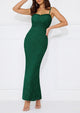 Elegant Spaghetti Strap Lace Floral Bodycon Maxi Dress