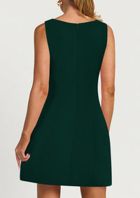 Sleeveless Boat Neck A Line Elegant Cocktail Party Mini Dresses