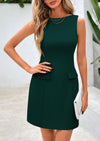 PRETTYGARDEN Womens Formal Sleeveless Summer Dresses Boat Neck Bodycon Elegant A Line Business Work Mini Dresss