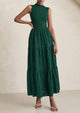 Casual Eyelet Sleeveless Maxi Dress with Pockets