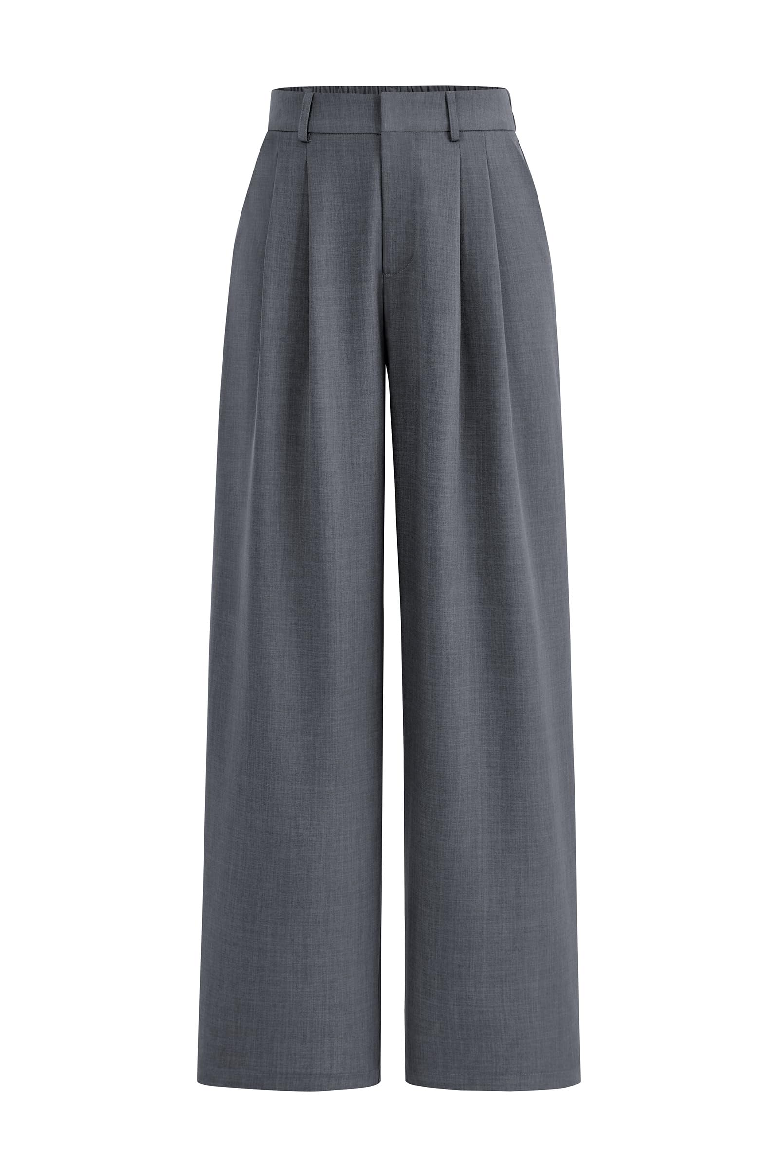 PRETTYGARDEN Women's Summer Elastic High Waisted Work Pants Straight Leg Dressy Business Casual Trousers Slacks Pockets