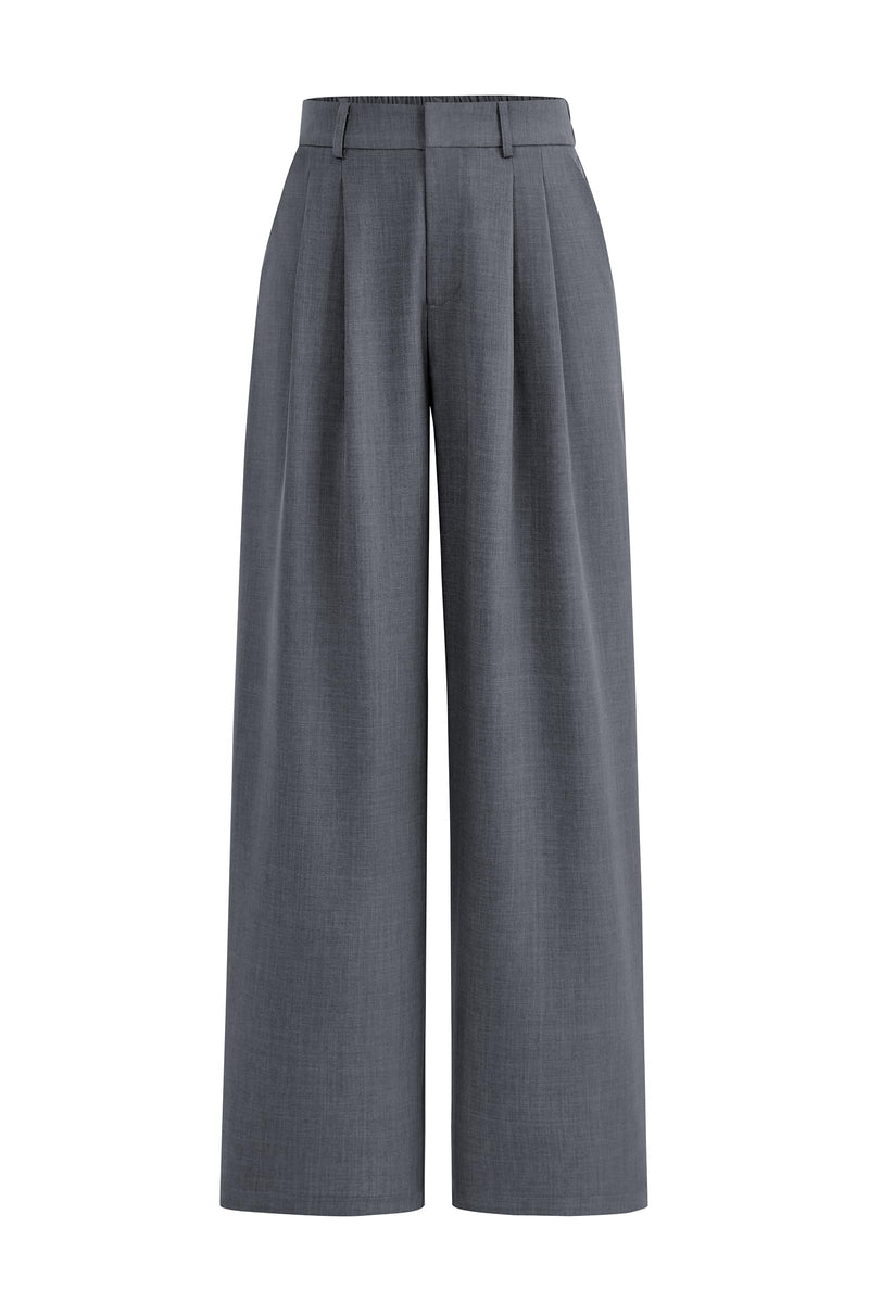 PRETTYGARDEN Women's Summer Elastic High Waisted Work Pants Straight Leg Dressy Business Casual Trousers Slacks Pockets