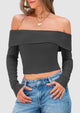 Off The Shoulder Long Sleeve Blouses