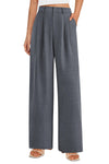 PRETTYGARDEN Women's Summer Elastic High Waisted Work Pants Straight Leg Dressy Business Casual Trousers Slacks Pockets