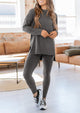 Casual Long Sleeve Tunic Tops Legging Pants Two Piece Sets