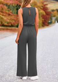 Summer One Piece Outfits Sleeveless Wide Leg Long Pants Jumpsuits