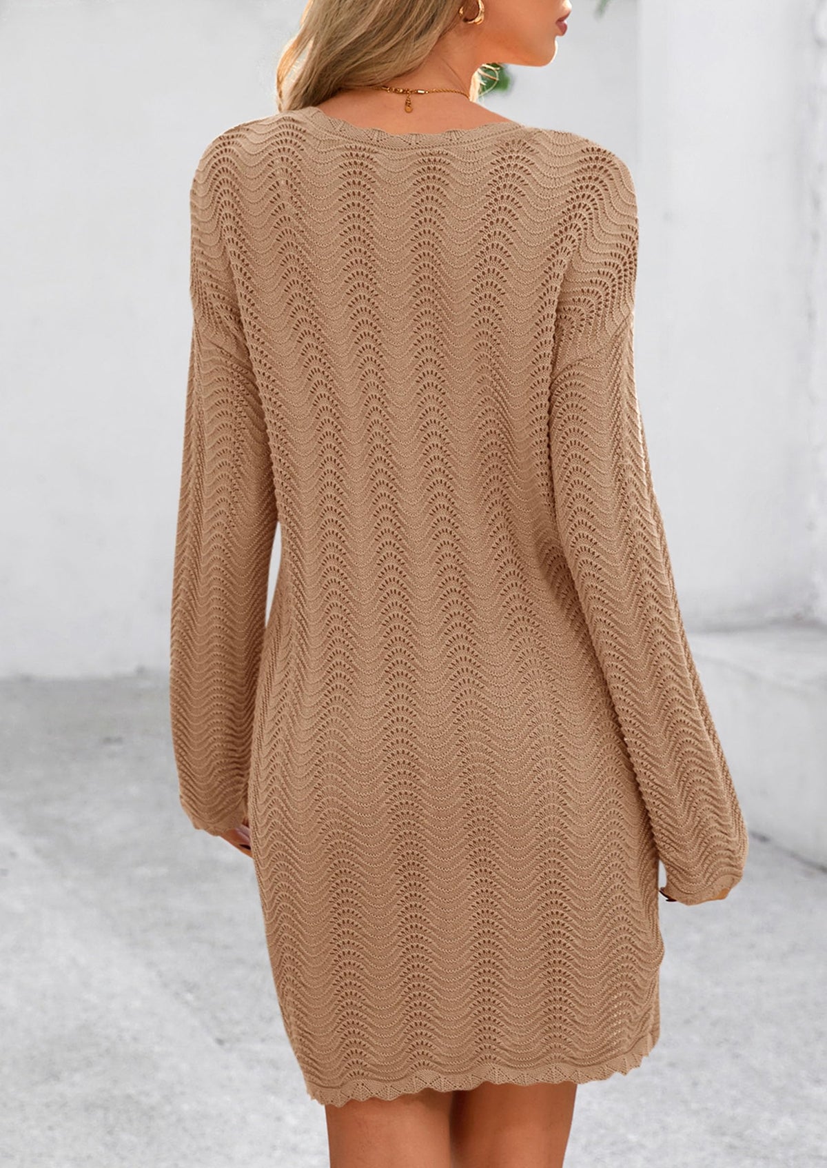 Crochet Knit Hollow Out Beach Vacation Cover Ups Dress