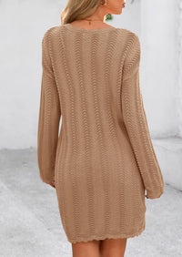 Crochet Knit Hollow Out Beach Vacation Cover Ups Dress