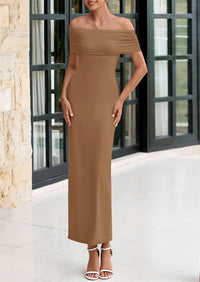 Off The Shoulder Elegant Bodycon Formal Cocktail Party Evening Maxi Dresses