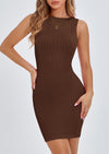 PRETTYGARDEN Spring Dresses for Women Sleeveless Bodycon Short Work Tank Dress Summer Casual Ribbed Mini Sundresses