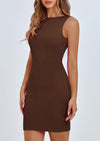 PRETTYGARDEN Spring Dresses for Women Sleeveless Bodycon Short Work Tank Dress Summer Casual Ribbed Mini Sundresses