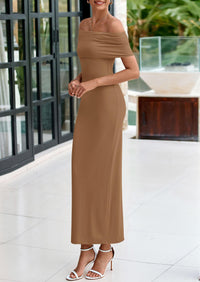 Off The Shoulder Elegant Bodycon Formal Cocktail Party Evening Maxi Dresses