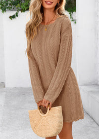Crochet Knit Hollow Out Beach Vacation Cover Ups Dress