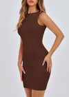 PRETTYGARDEN Spring Dresses for Women Sleeveless Bodycon Short Work Tank Dress Summer Casual Ribbed Mini Sundresses