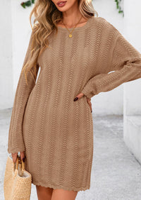 Crochet Knit Hollow Out Beach Vacation Cover Ups Dress