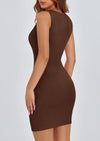 PRETTYGARDEN Spring Dresses for Women Sleeveless Bodycon Short Work Tank Dress Summer Casual Ribbed Mini Sundresses