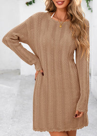 Crochet Knit Hollow Out Beach Vacation Cover Ups Dress