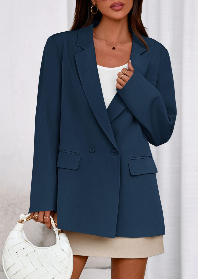 PRETTYGARDEN Fall Blazers for Women Business Casual Long Sleeve Lapel Pockets Dressy Suit Jackets Work Office Clothes PRETTYGARDEN