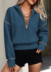 PRETTYGARDEN Women's Hooded Sweatshirts Long Sleeve Half Zip Cropped Hoodie Pullover Winter Fashion Clothes
