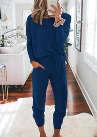 Black Two Pieces Oversized Fall Tracksuit
