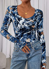 PRETTYGARDEN Womens Long Sleeve T Shirts Fall Trendy Deep V Neck Slim Fit Basic Crop Tops Casual Going Out Top