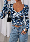 PRETTYGARDEN Womens Long Sleeve T Shirts Fall Trendy Deep V Neck Slim Fit Basic Crop Tops Casual Going Out Top