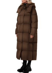 PRETTYGARDEN Women's Winter Long Puffer Coats Hooded Zip Up Casual Thickened Down Jackets Trendy Warm Clothes Outerwear