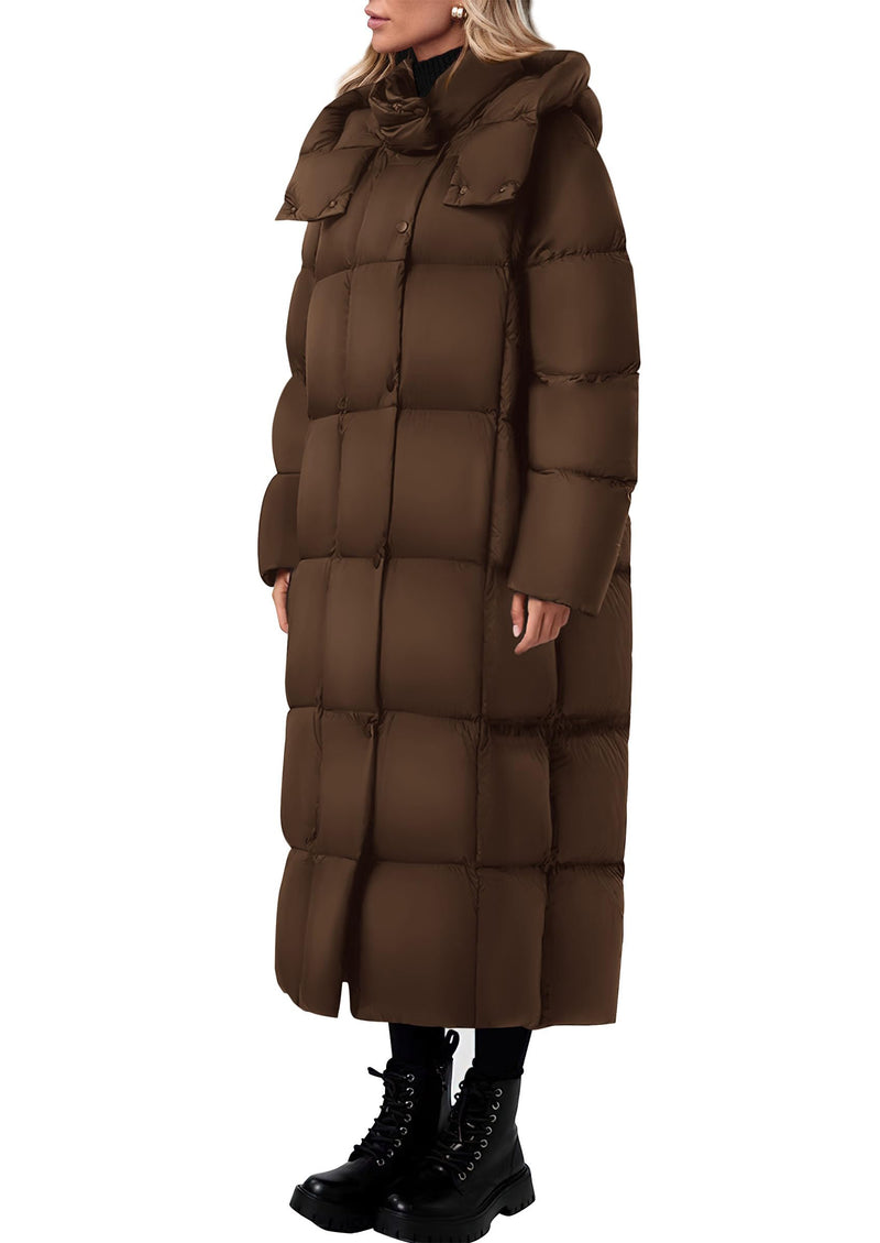 PRETTYGARDEN Women's Winter Long Puffer Coats Hooded Zip Up Casual Thickened Down Jackets Trendy Warm Clothes Outerwear