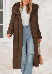 PRETTYGARDEN Women's Winter Long Puffer Coats Hooded Zip Up Casual Thickened Down Jackets Trendy Warm Clothes Outerwear