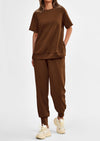PRETTYGARDEN 2 Piece Outfit Tracksuits Casual Short Sleeve Tops High Waisted Sweatpants Set