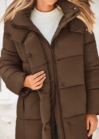 PRETTYGARDEN Women's Winter Long Puffer Coats Hooded Zip Up Casual Thickened Down Jackets Trendy Warm Clothes Outerwear