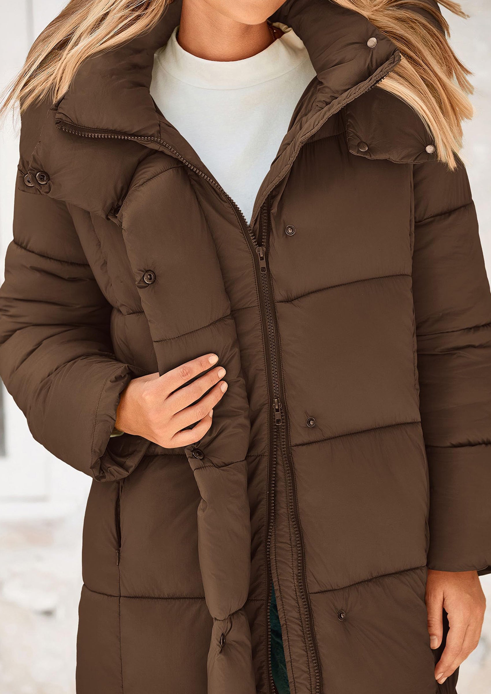 PRETTYGARDEN Women's Winter Long Puffer Coats Hooded Zip Up Casual Thickened Down Jackets Trendy Warm Clothes Outerwear